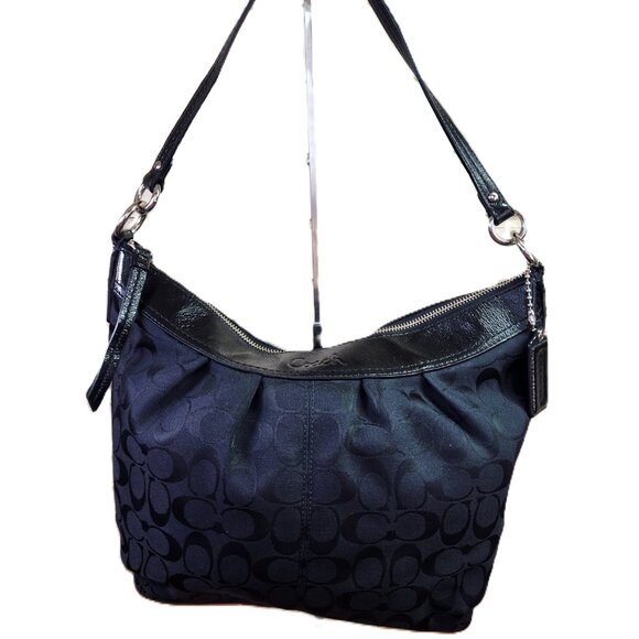 Like New Coach Ashley Signature Black Shoulder Bag Purse - Picture 1 of 16